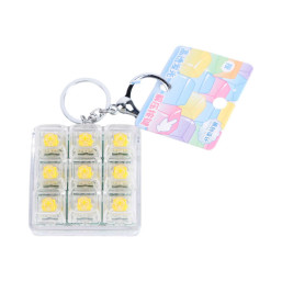 High-Transparency Glow Stress-Relief Nine-Grid Key Clip - Yellow